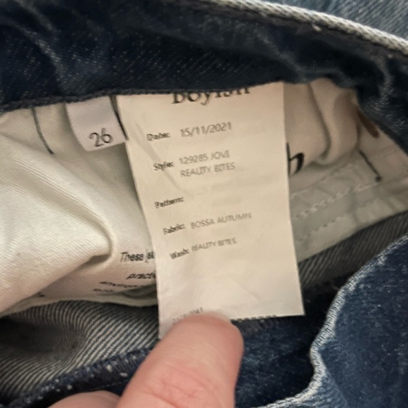 BOYISH x Revolve Jovi High Rise Rigid Wide Leg Ultra Relaxed Jeans Size 26 - Picture 11 of 11
